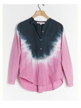 Ro's Garden Ciana Tie-Dye Buttondown in Pink XL